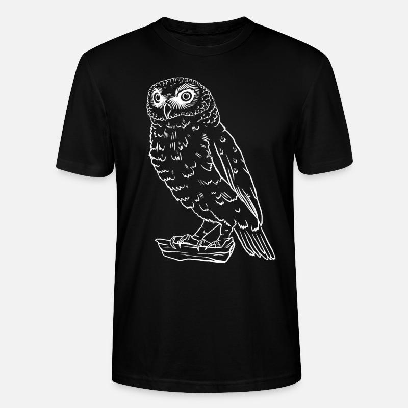Einfach Eule - Stanley/Stella Unisex Bio-T-Shirt CRAFTER - Schwarz