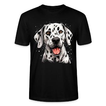 Chien Dalmatien - T-shirt bio CRAFTER Stanley Stella Unisexe - noir - Devant - Alina (178cm) & Michal (187cm)