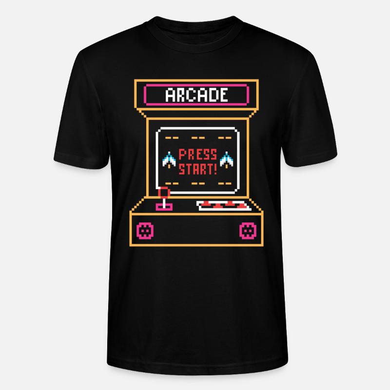 Machine d’arcade rétro - T-shirt bio CRAFTER Stanley Stella Unisexe - noir