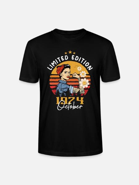 Octobre 1974 Naissance | Octobre 1974 - T-shirt bio CRAFTER Stanley Stella Unisexe - noir