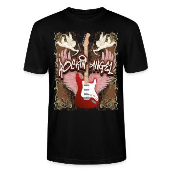 Guitare Guitare électrique, Rock n Roll Dire Ange Chérubins - T-shirt bio CRAFTER Stanley Stella Unisexe - noir - Devant - Alina (178cm) & Michal (187cm)