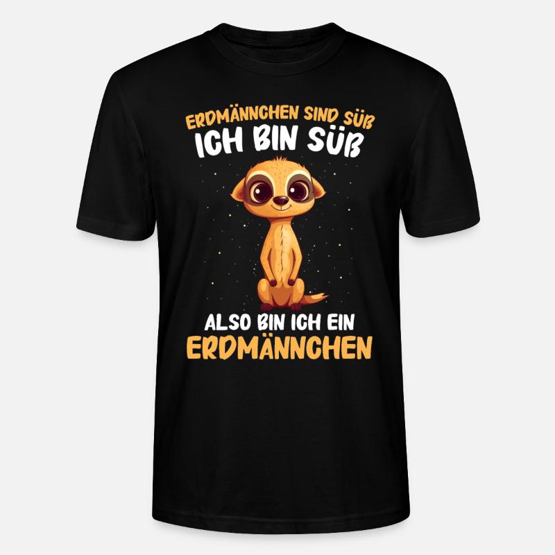 Erdmännchen Scharrtier Tier - Stanley/Stella Unisex Bio-T-Shirt CRAFTER - Schwarz