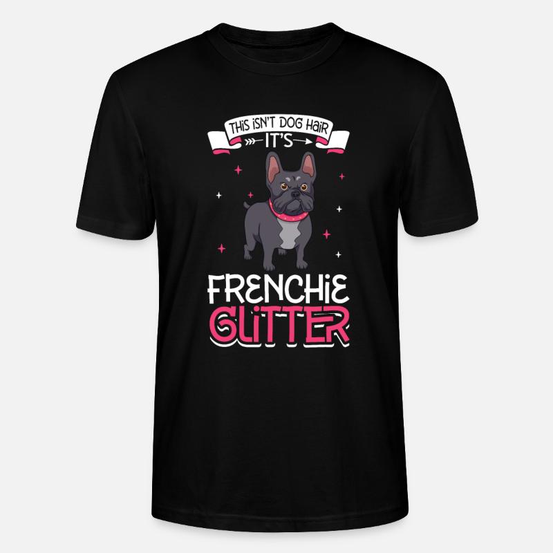 Frenchie Glitzer - Stanley/Stella Unisex Bio-T-Shirt CRAFTER - Schwarz