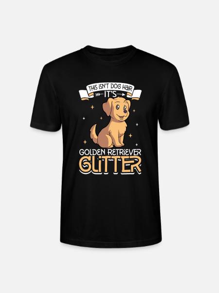 Golden Retriever Glitter - Stanley/Stella CRAFTER Unisex Organic T-Shirt - black