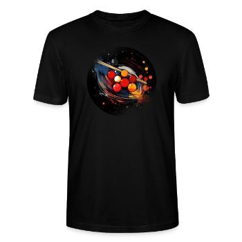 Snooker game Snooker-tisch Snookerkugeln Vintage - Stanley/Stella Unisex Bio-T-Shirt CRAFTER - Schwarz - Vorne - Alina (178cm) & Michal (187cm)