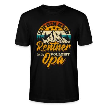 Ich bin kein Rentner ich bin Vollzeit Opa - Stanley/Stella Unisex Bio-T-Shirt CRAFTER - Schwarz - Vorne - Alina (178cm) & Michal (187cm)