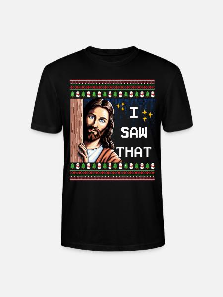 Ugly Ugly Christmas Sweater Jesus Meme - Stanley/Stella CRAFTER Unisex Organic T-Shirt - black