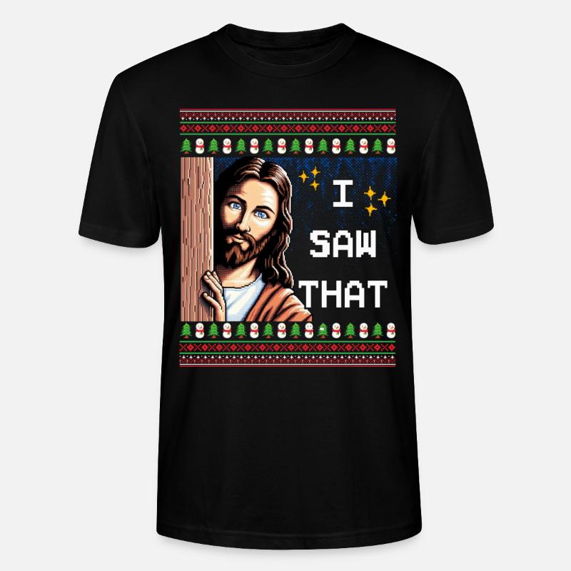 Pull de Noël laid laid Jésus Meme - T-shirt bio CRAFTER Stanley Stella Unisexe - noir