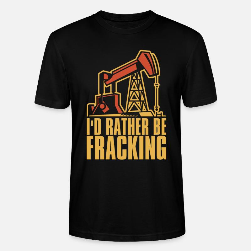 Ölfeld Bohrinsel Humor Fracking - Stanley/Stella Unisex Bio-T-Shirt CRAFTER - Schwarz