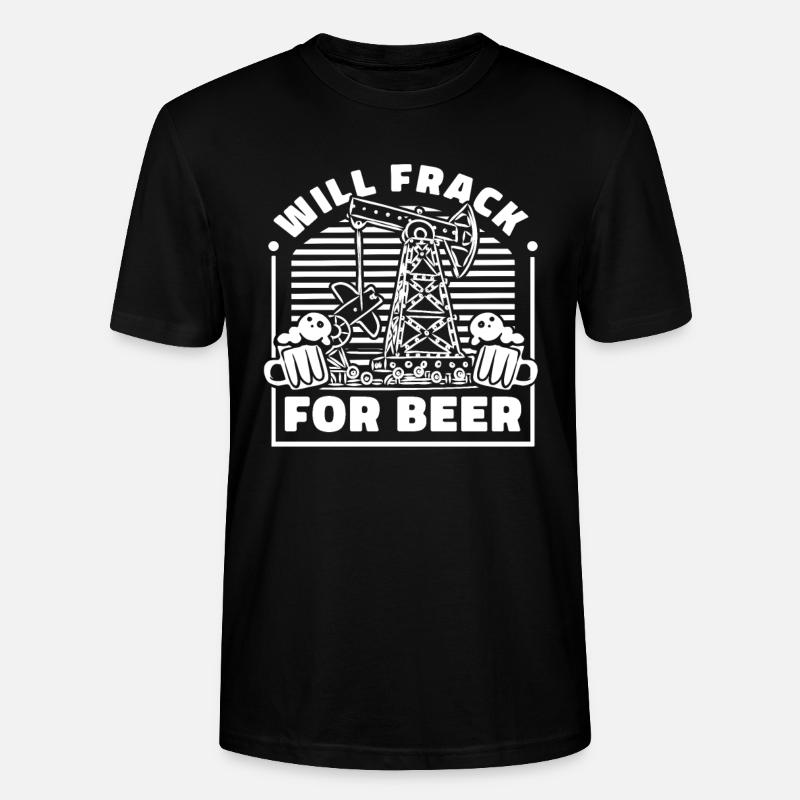 Ölfeld Bohrinsel Bier Fracking - Stanley/Stella Unisex Bio-T-Shirt CRAFTER - Schwarz