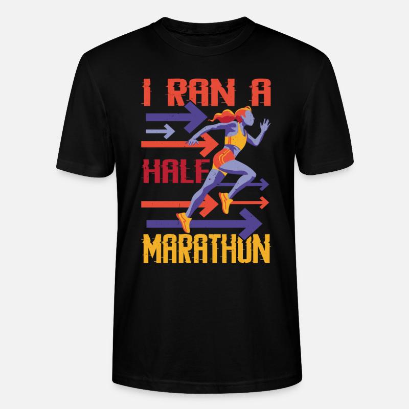 I Ran A Half Marathon - Stanley/Stella Unisex Bio-T-Shirt CRAFTER - Schwarz