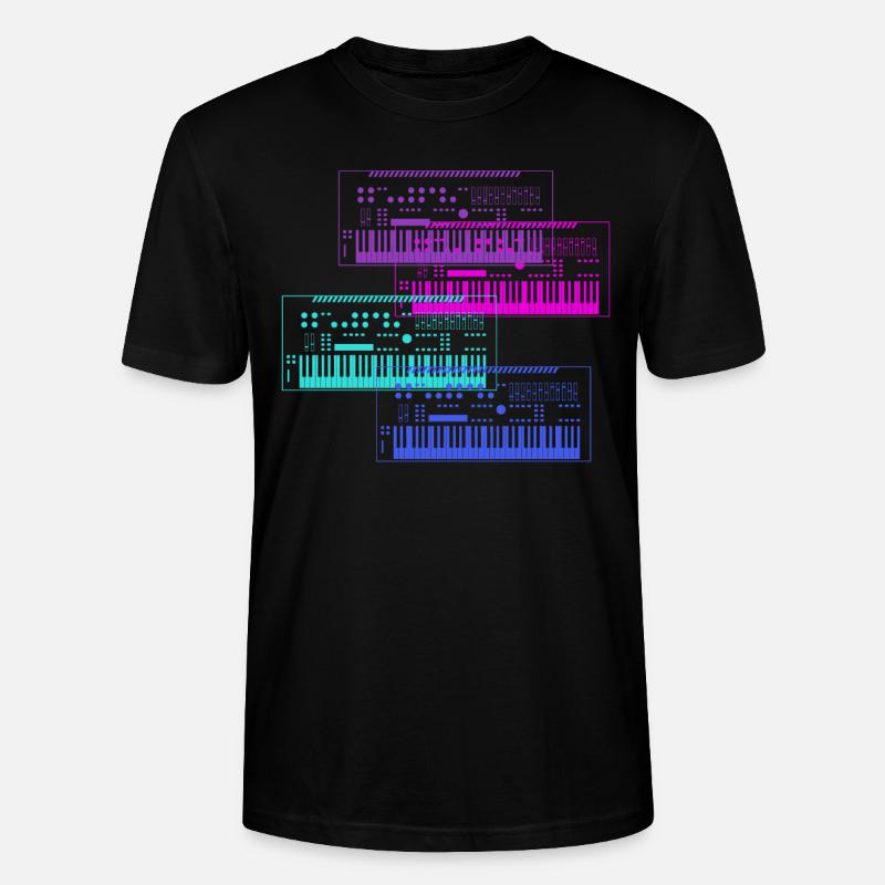 Synthétiseur Collection Conception de musique - T-shirt bio CRAFTER Stanley Stella Unisexe - noir