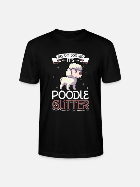 Poodle Glitter - Stanley/Stella CRAFTER Unisex Organic T-Shirt - black