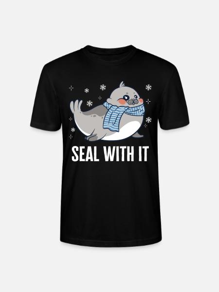 Robbe Robben Tier Seelöwe - Stanley/Stella Unisex Bio-T-Shirt CRAFTER - Schwarz