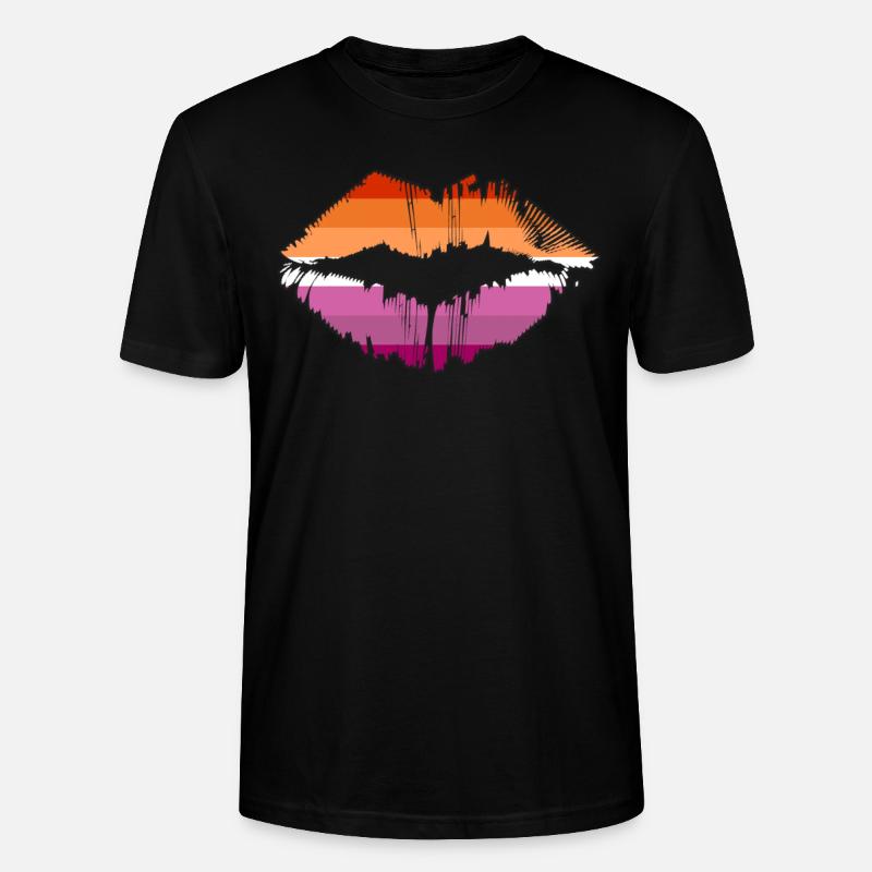 Lesbian Flag Lips LGBTQ Pride - Stanley/Stella Unisex Bio-T-Shirt CRAFTER - Schwarz