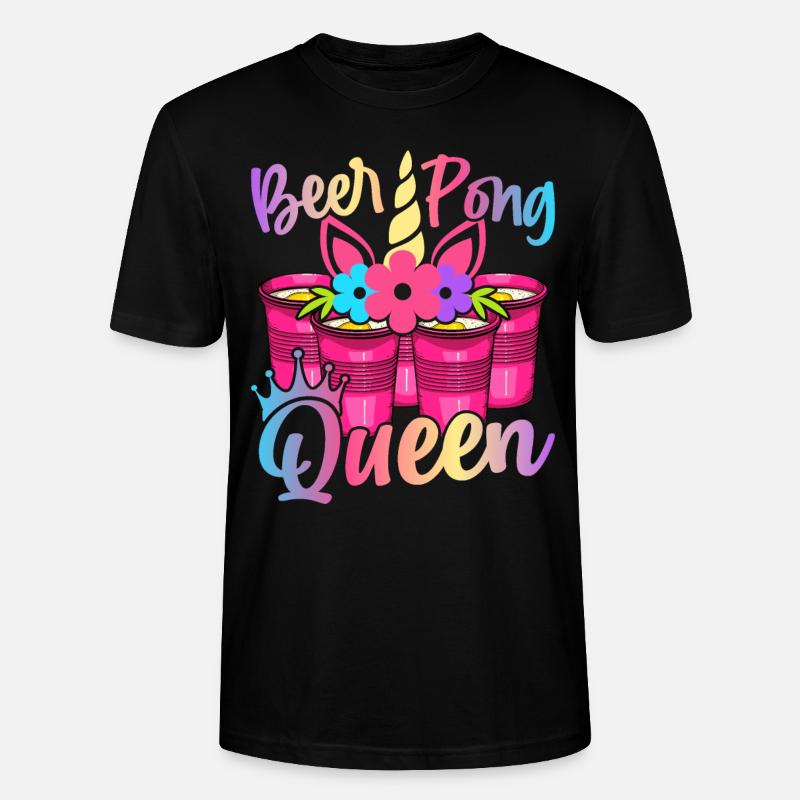 Bier-Pong-Mädchen-Trinkspiel - Stanley/Stella Unisex Bio-T-Shirt CRAFTER - Schwarz