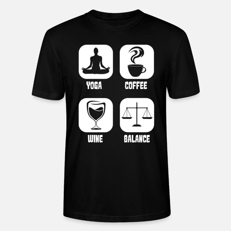 Kaffee Cafe Yoga Kaffeewein - Stanley/Stella Unisex Bio-T-Shirt CRAFTER - Schwarz