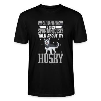 Siberian Husky Liebhaber - Stanley/Stella Unisex Bio-T-Shirt CRAFTER - Schwarz - Vorne - Alina (178cm) & Michal (187cm)