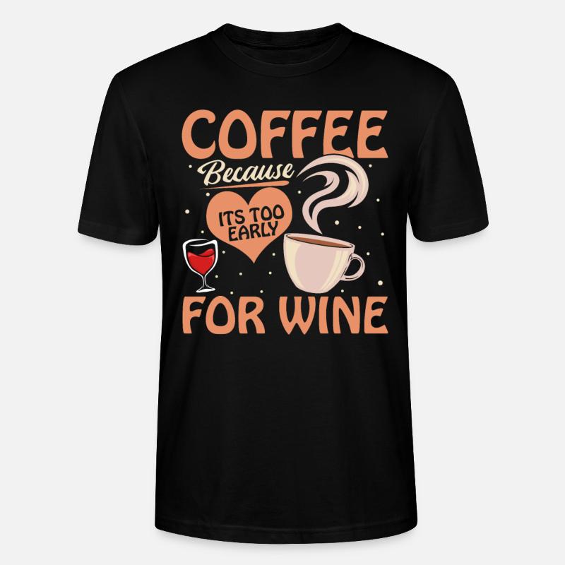 Café Café Café Vin - T-shirt bio CRAFTER Stanley Stella Unisexe - noir