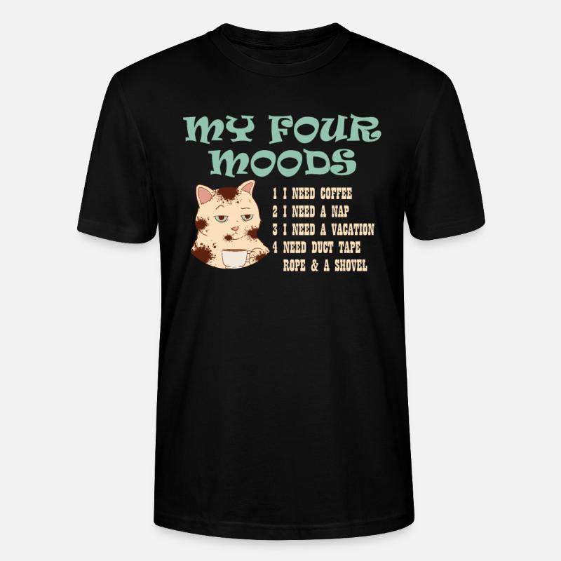 Kaffee Cafe Katze - Stanley/Stella Unisex Bio-T-Shirt CRAFTER - Schwarz