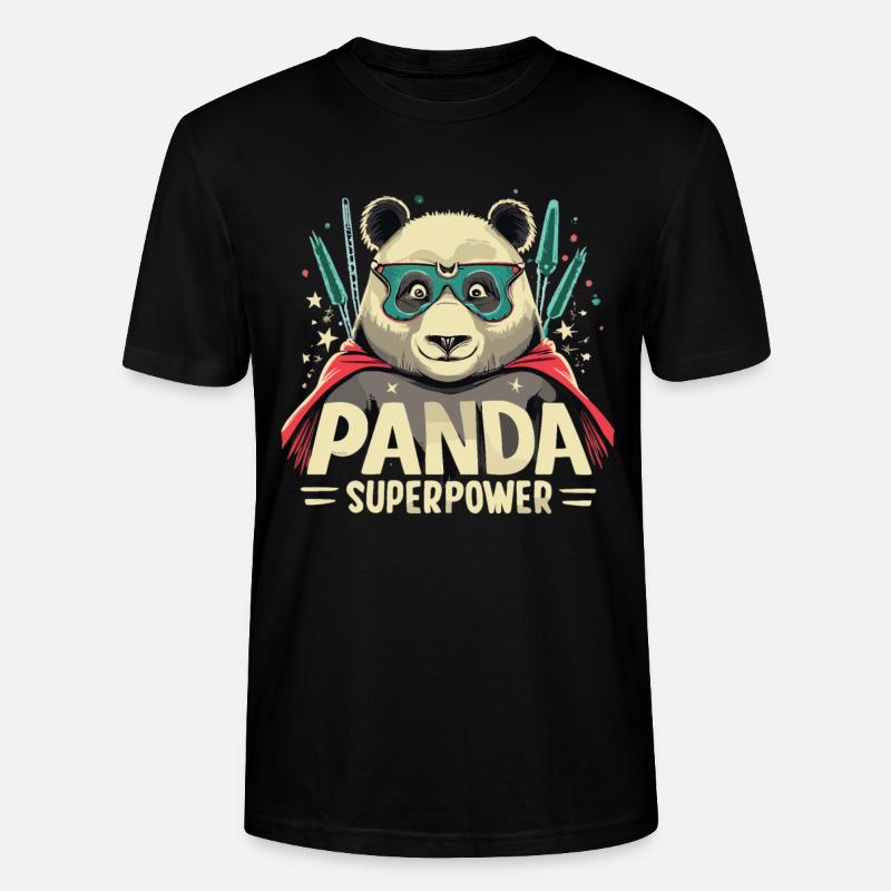 Panda Superheld - Stanley/Stella Unisex Bio-T-Shirt CRAFTER - Schwarz