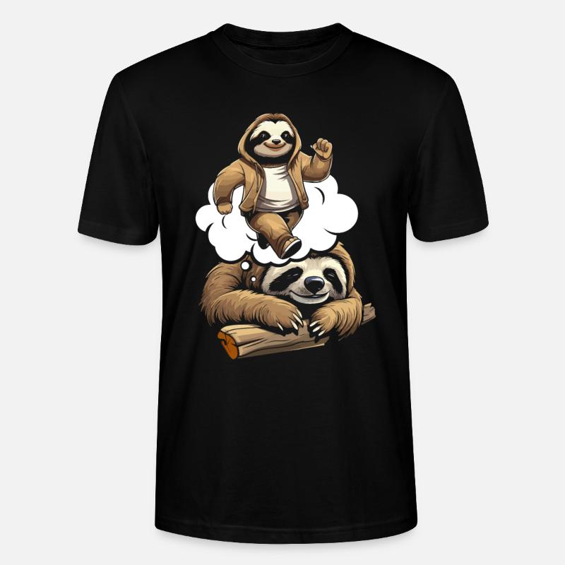 Faultier Witzig - Stanley/Stella Unisex Bio-T-Shirt CRAFTER - Schwarz