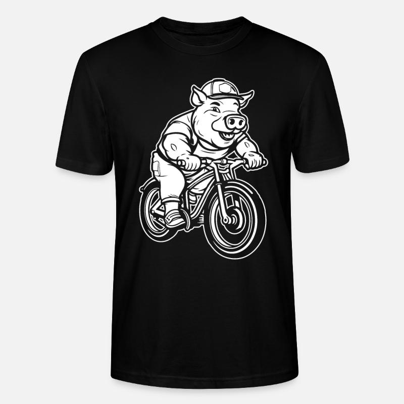 Cochon Cochon Éleveur Cyclisme - T-shirt bio CRAFTER Stanley Stella Unisexe - noir