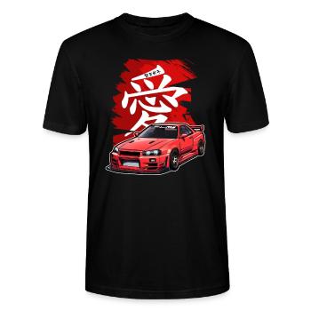 Jdm / Tuning / Turbocompresseur / Jantes / Chiptuning - T-shirt bio CRAFTER Stanley Stella Unisexe - noir - Devant - Alina (178cm) & Michal (187cm)