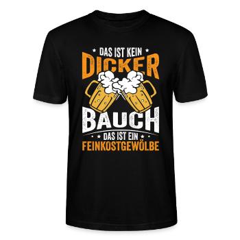 Das ist kein dicker Bauch - Stanley/Stella Unisex Bio-T-Shirt CRAFTER - Schwarz - Vorne - Alina (178cm) & Michal (187cm)