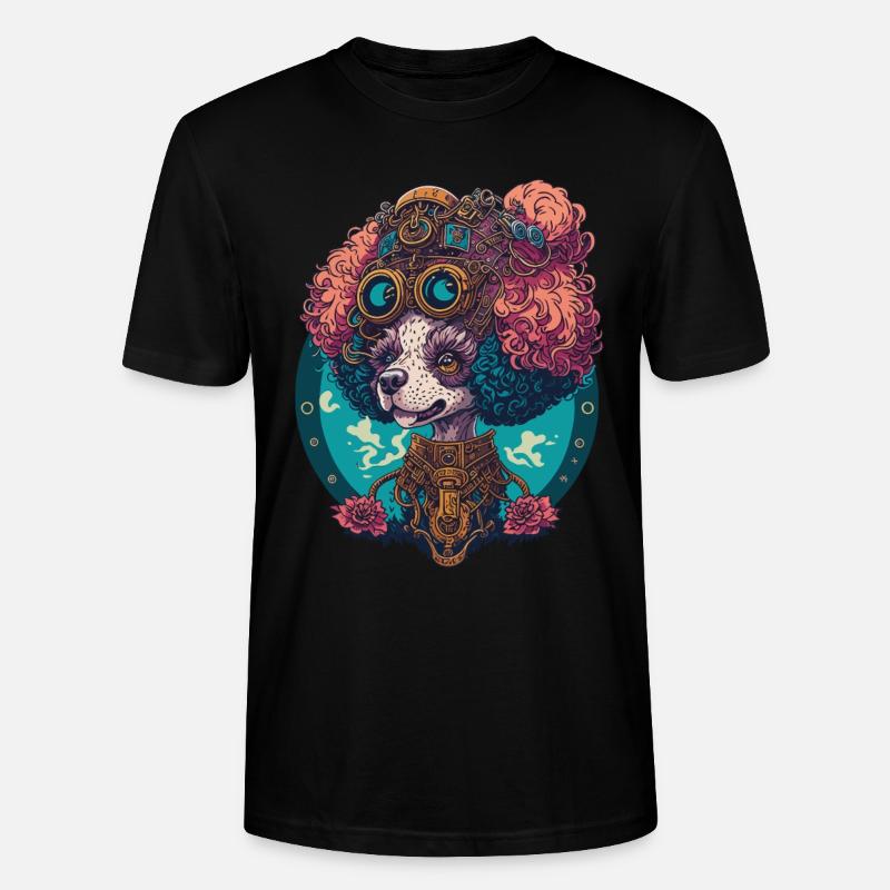 Steampunk caniche esthétique chien Design - T-shirt bio CRAFTER Stanley Stella Unisexe - noir