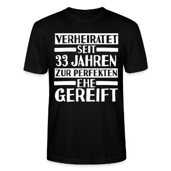 Ehe Zinnhochzeit 33 Jahre Verheiratet Hochzeitstag - Stanley/Stella Unisex Bio-T-Shirt CRAFTER - Schwarz - Vorne - Alina (178cm) & Michal (187cm)