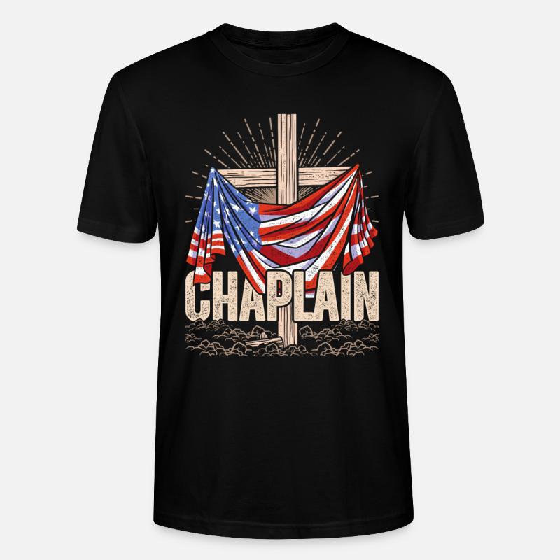 Chaplain, Clerical, Parish Priest - Stanley/Stella CRAFTER Unisex Organic T-Shirt - black