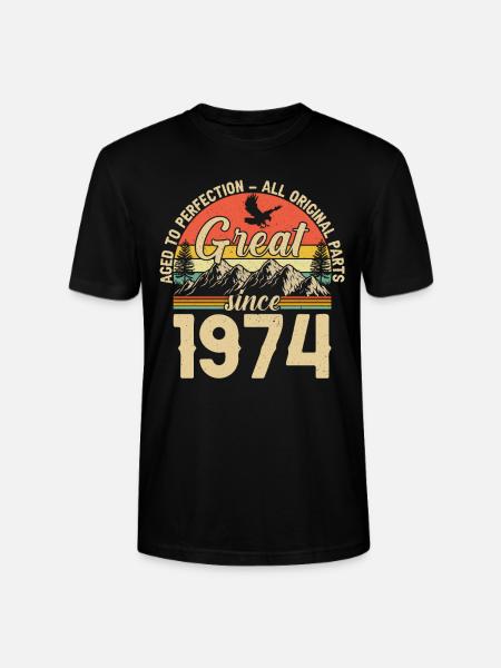 1974 - Legendary 50th Birthday - Stanley/Stella CRAFTER Unisex Organic T-Shirt - black