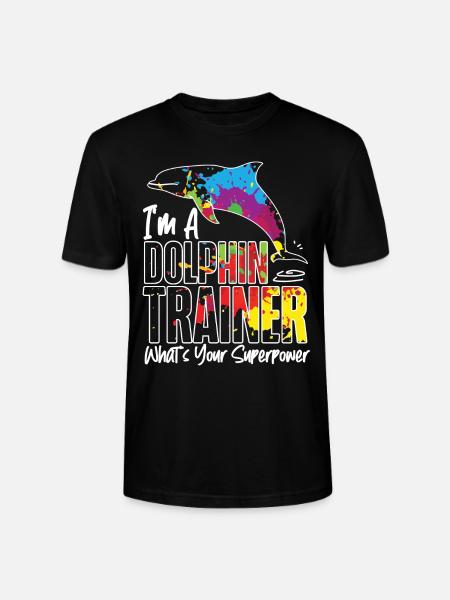 Dolphin I'm A Dolphin Trainer - Stanley/Stella CRAFTER Unisex Organic T-Shirt - black