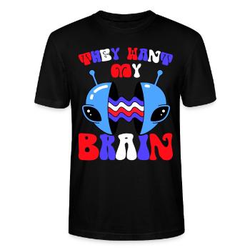 Alien, UFO, UAP, Space, Weltraum Flugobjekt - Stanley/Stella Unisex Bio-T-Shirt CRAFTER - Schwarz - Vorne - Alina (178cm) & Michal (187cm)