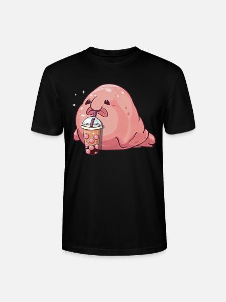 Kawaii Blobfish Boba Bubble Milk Tea - Stanley/Stella CRAFTER Unisex Organic T-Shirt - black