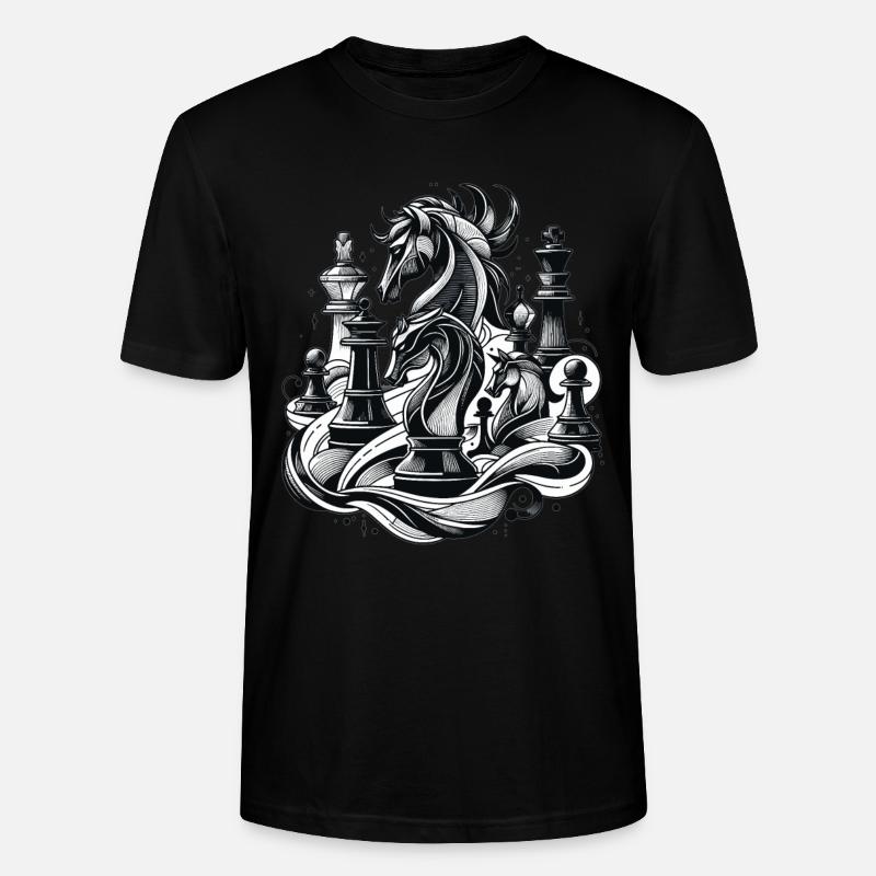 Echecs Elégants Stratégie Echecs - T-shirt bio CRAFTER Stanley Stella Unisexe - noir