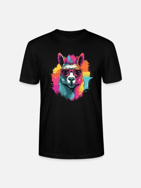 Lama Llama LGBT - Stanley/Stella CRAFTER Unisex Organic T-Shirt - black
