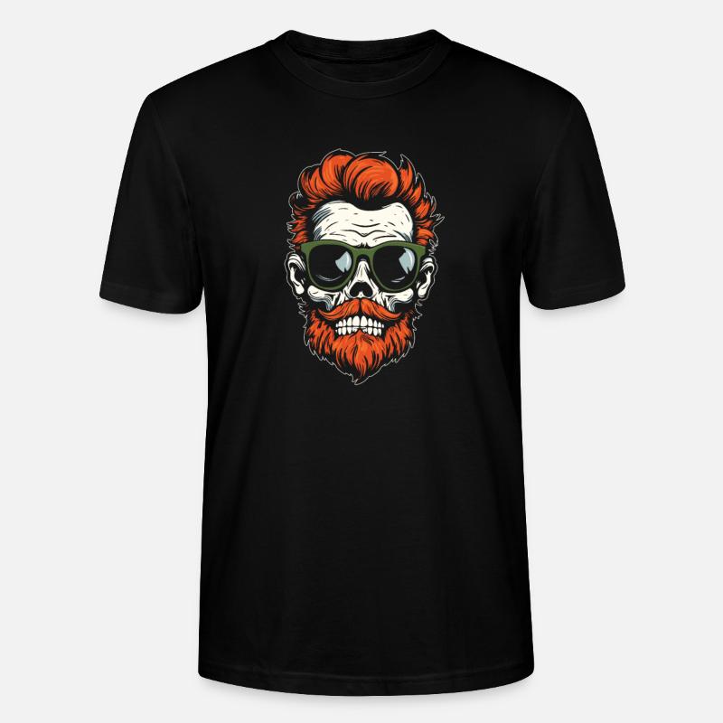 Crâne de squelette d’Halloween - T-shirt bio CRAFTER Stanley Stella Unisexe - noir