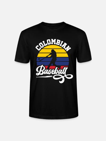 Colombian Baseball Retro Baseball Player - Stanley/Stella CRAFTER Unisex Organic T-Shirt - black