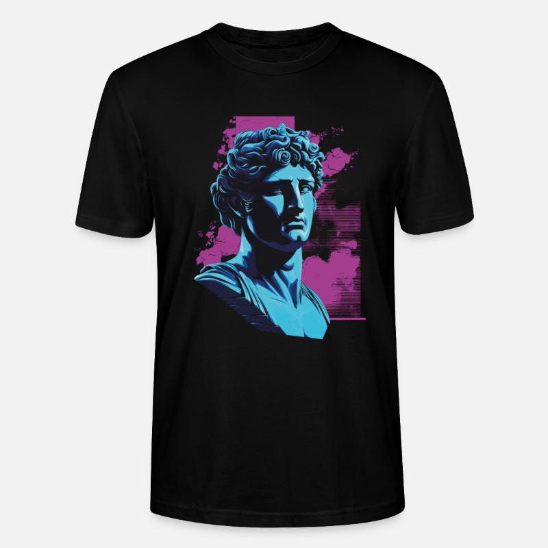 80er Klassische griechische statue Synthwave - Stanley/Stella Unisex Bio-T-Shirt CRAFTER - Schwarz