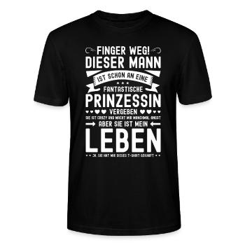 Mann Vergeben Geschenk für Ehemann Finger Weg - Stanley/Stella Unisex Bio-T-Shirt CRAFTER - Schwarz - Vorne - Alina (178cm) & Michal (187cm)