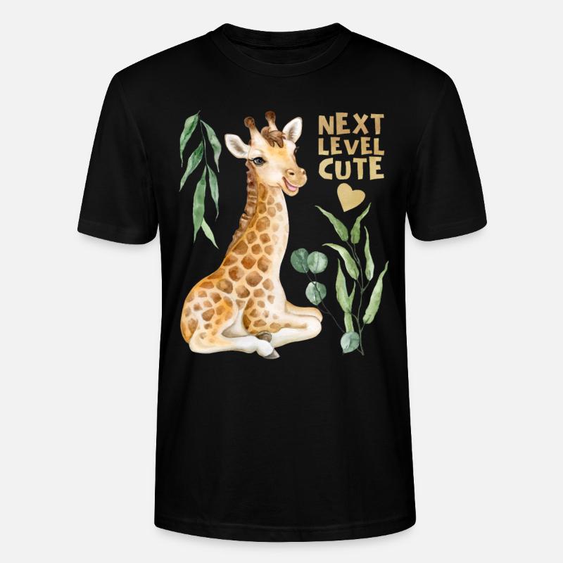 Comic Giraffe, lustiger Spruch - Stanley/Stella Unisex Bio-T-Shirt CRAFTER - Schwarz