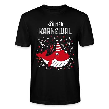 Echter Kölner Echte Kölnerin Karneval Konfetti - Stanley/Stella Unisex Bio-T-Shirt CRAFTER - Schwarz - Vorne - Alina (178cm) & Michal (187cm)