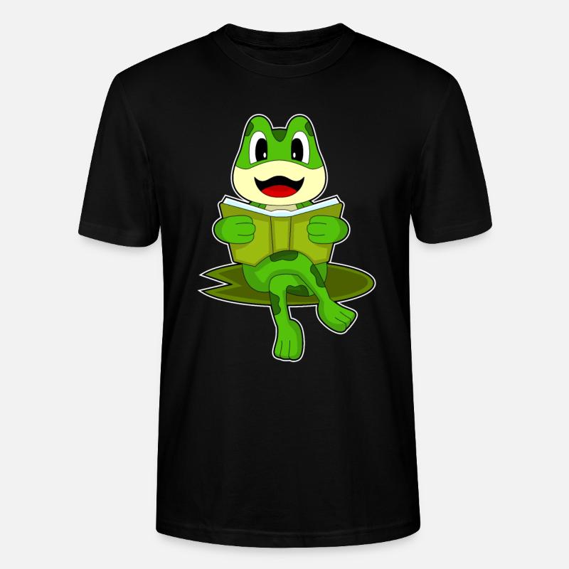 Frosch Nerd Buch - Stanley/Stella Unisex Bio-T-Shirt CRAFTER - Schwarz