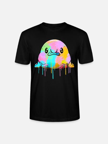 Kawaii Blobfish Dripping Paint - Stanley/Stella CRAFTER Unisex Organic T-Shirt - black