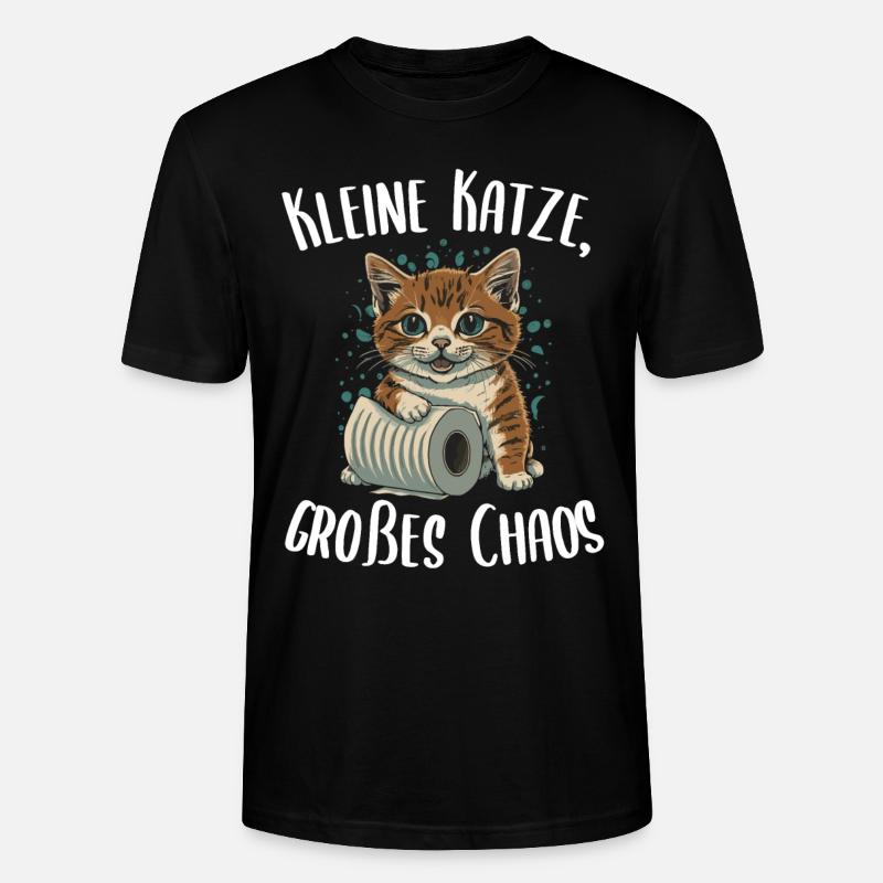 Kätzchen und das Papierrollen-Abenteuer - Stanley/Stella Unisex Bio-T-Shirt CRAFTER - Schwarz