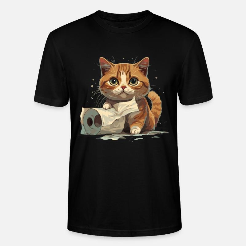 Verspieltes Kätzchen: Toilettenspaß - Stanley/Stella Unisex Bio-T-Shirt CRAFTER - Schwarz