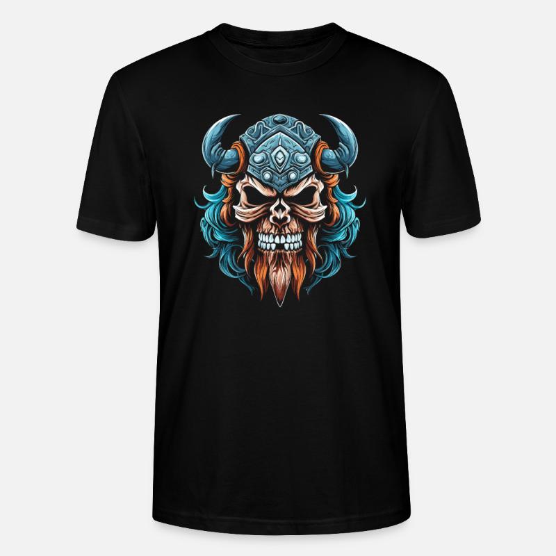 Wikinger Schädel - Stanley/Stella Unisex Bio-T-Shirt CRAFTER - Schwarz