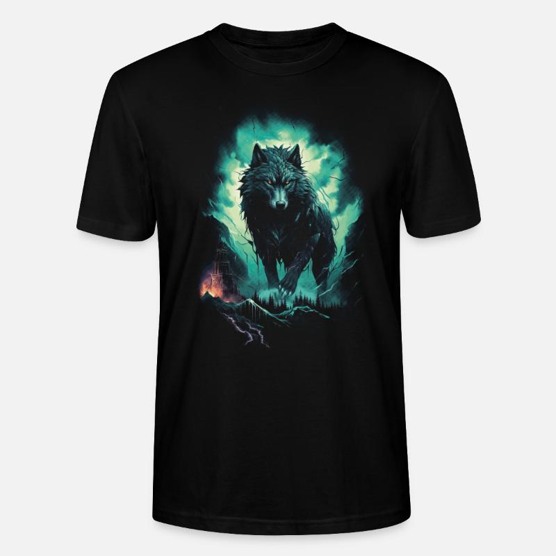 Werwolf Wolf Mythologie Rollenspiele Tier - Stanley/Stella Unisex Bio-T-Shirt CRAFTER - Schwarz